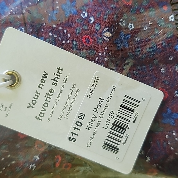 MARINE layer Kiley Pant in Cabernet Ditsy Floral - Picture 2 of 3